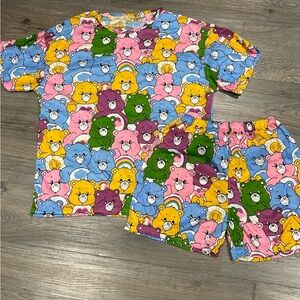 Kids junior carebears pyjamas set brand new